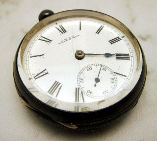 Antique Waltham Pocket Watch Key Wind Thick Crystal Silver Case