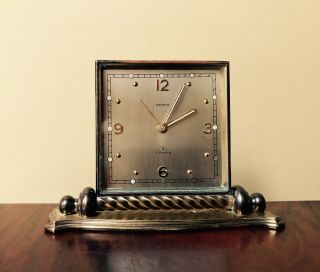Semca Swiss Made Brass Windup 8 Day - 7 Jewels Alarm Table Clock