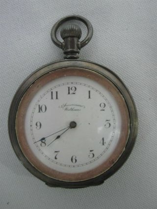 1893 American Waltham Open Face Pocket Watch With Coin Silver Case