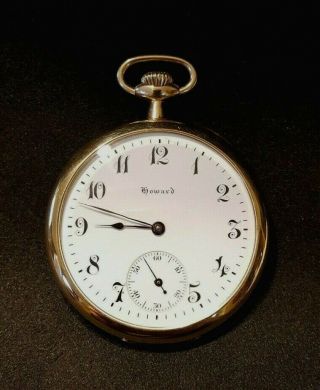 Vintage E Howard 17 Jewel 14k Solid Gold 12 Size Pocket Watch Model 1912