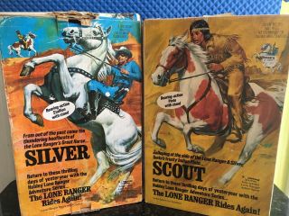 VINTAGE 1970’s HUBLEY THE LONE RANGER SILVER & SCOUT HORSES W/BOXES TONTO FIGURE 2