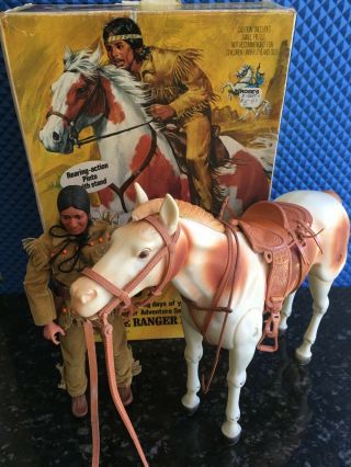 VINTAGE 1970’s HUBLEY THE LONE RANGER SILVER & SCOUT HORSES W/BOXES TONTO FIGURE 4