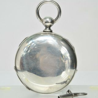 ANTIQUE 1875 - 76 18S WALTHAM MODEL 1857 KEY WIND POCKET WATCH COIN SILVER CASE 2