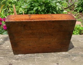 VINTAGE HAND CRAFTED WOODEN CARRIER WOOD TOTE 6 DIVIDERS CUBBY STORAGE BOX 5