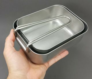 2piece MILITARY MESS TINS KIT STAINLESS STEEL DUTCH ARMY CAMPING COOKER 5
