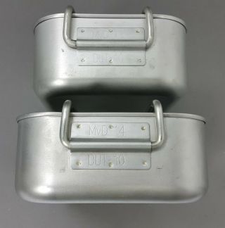 2piece MILITARY MESS TINS KIT STAINLESS STEEL DUTCH ARMY CAMPING COOKER 6