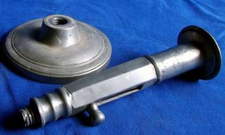 Rare 18th century French pewter Huguenot pushup socket candlestick circa 1720 4