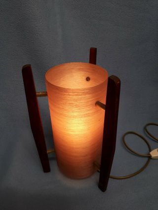 Vintage Retro Spun Glass Rocket Lamp Table Lamp In Good Order.