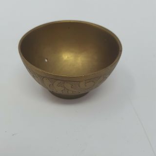 Vintage Solid Brass Mortar and Pestle Geometric Bowl 2 