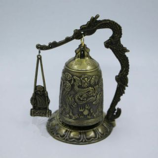 Chic Chinese Copper Brass Bronze Instrument Chimes Monk Bell Bash Ornament