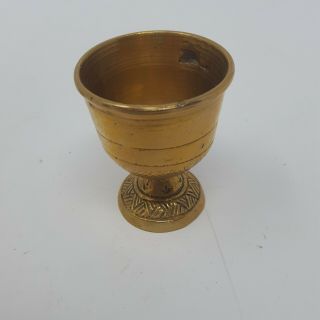 Vintage Solid Brass Footed Mortar and Pestle 2 