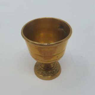 Vintage Solid Brass Footed Mortar and Pestle 2 