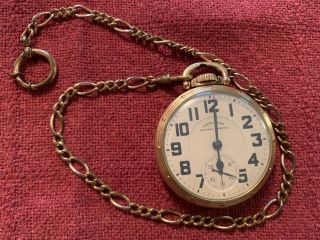 Hamilton Railway Special21 Jewel Pocket Watch And Chain 10k Gf