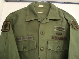 1968 Vietnam Dated 173rd Airborne Uniform Shirt W/ 2nd Cib Tab Named " Kaawakauo "