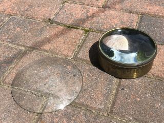 Large Antique Lantern / Magnifying Lens Lense ? And One Other