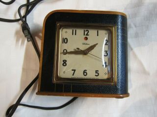 Vintage Telechron Electric Electronic Art Deco Clock Wood Made In Usa