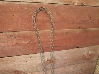 Antique Vintage Looped Braided Wire Carpet Rug Beater Wood Handle 32 3