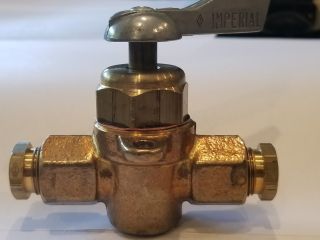 Heavy Duty Brass Shut Off Valve 1/2 " Imperial Eastman 100hd Removable Ends Added
