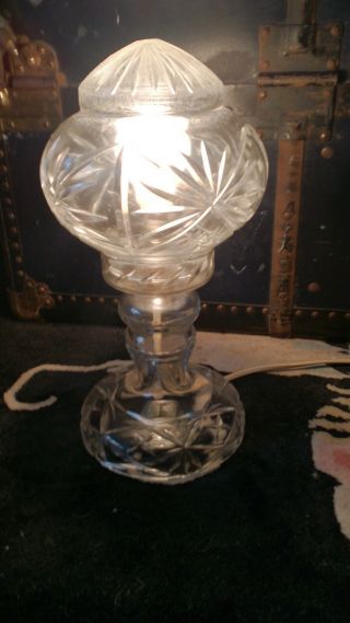 Vintage French Cut Crystal Table Lamp
