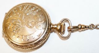 1898 HAMPDEN MOLLY STARK 3/0 Pocket Watch 7 Jewel DUEBER Hunt Case 14K Gold Fill 3