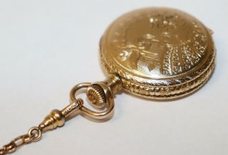 1898 HAMPDEN MOLLY STARK 3/0 Pocket Watch 7 Jewel DUEBER Hunt Case 14K Gold Fill 4