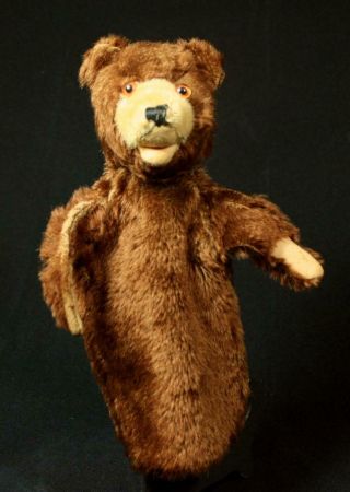 Vintage Steiff Brown Bear Mohair Hand Puppet 1950s