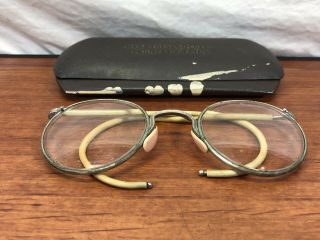 Old Eye Protection Vintage Antique Safety Glasses In The Case Steampunk 3