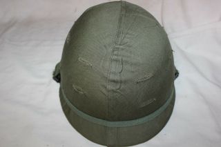 Us Military Issue Vietnam Era M1 Steel Helmet With Od Camouflage Cover W9