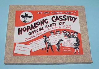 Vintage 1948 Hopalong Cassidy Official Party Kit Old Stock