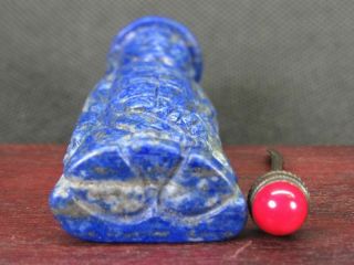 Chinese Qing Dynasty Person Carved Natural Lapis Lazuli Snuff Bottle 8