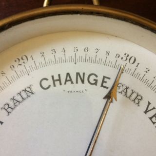 Antique Brass Holosteric Barometer Howard H.  Baker & Co.  Buffalo York 19C 3