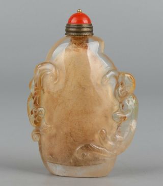Chinese Exquisite Handmade Monkey Crystal Snuff Bottle