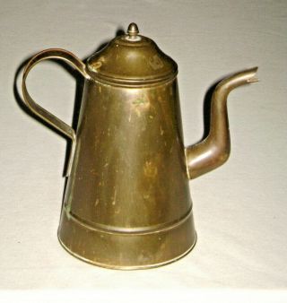 Antique 19th C.  Brass Coffee Pot Soldered Seams