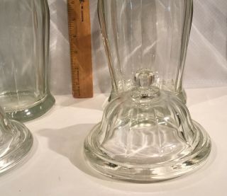 2 (two) Matching Antique 11” Heavy Glass Apothecary Counter Top Jars 4