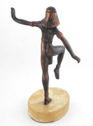 1940s - ART DECO EGYPTIAN DANCER FIGURAL COPPER PATINA STATUE on MARBLE BASE 4