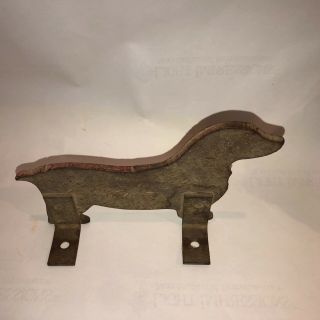 Antique American Folk Art Sheet Iron Dog Whimsy Pinewood Cabin 3