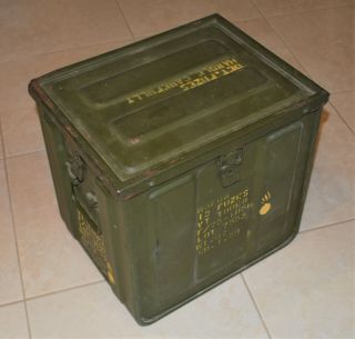 Vintage Large Metal Us Army Military Waterproof Detonator Fuse/ammo Storage Box