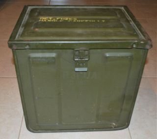 Vintage Large Metal US Army Military Waterproof Detonator Fuse/AMMO Storage BOX 5
