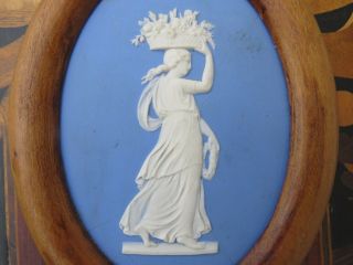 Antique Wedgwood Light Blue Jasper Ware Sacrifice Figure Framed Plaque (c.  1800) 2