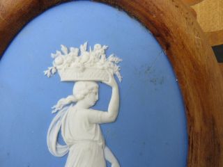 Antique Wedgwood Light Blue Jasper Ware Sacrifice Figure Framed Plaque (c.  1800) 3