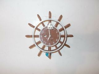 Lux Westclox " Brown Sailor " Miniature Pendulette Clock Circa.  1958