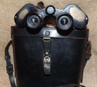 Pre Ww2 German Binoculars Carl Zeiss Binoctar 7x50 1388572,  Leather Case