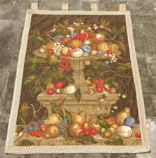 Vintage French Print Fruits Wall Hanging/tapestry 85x62cm (a742)