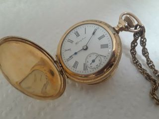 Old Pocket Watch Hampden Molly Stark Engraved Hunter Case Dueber Lever Set