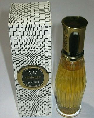 Vintage Guerlain Shalimar Perfume Bottle/box Spray Cologne 2.  5 Oz 75 Ml 3/4 Full
