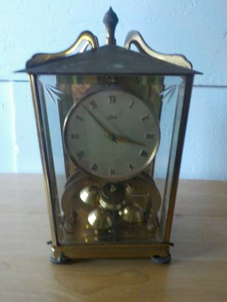 Vintage Aug Schatz & Sohne 400 Day Mantle Clock Made In Germany Parts Or Restore