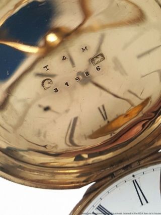 Pre Civil War American Case English Fusee Pocket Watch Sign Towle Myers 16k Gold 10