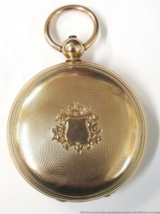 Pre Civil War American Case English Fusee Pocket Watch Sign Towle Myers 16k Gold