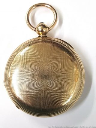 Pre Civil War American Case English Fusee Pocket Watch Sign Towle Myers 16k Gold 2