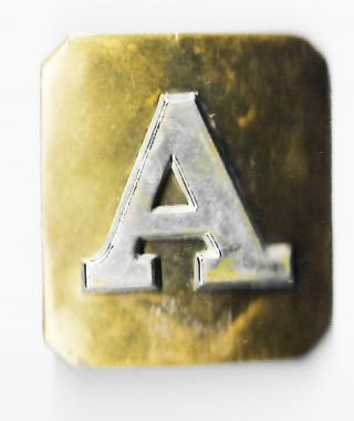 United States Militia Brass Waist Buckle Large Letter " A " Applied Great Patina